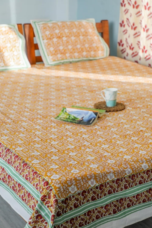 Sootisyahi 'Jungle Tales' Handblock Printed Cotton Bedsheet