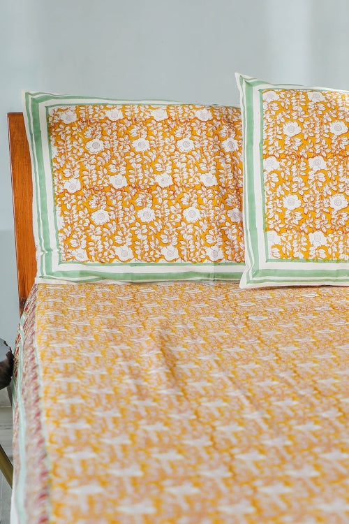 Sootisyahi 'Jungle Tales' Handblock Printed Cotton Bedsheet