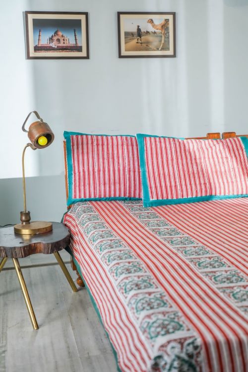 Sootisyahi 'Traditional Environs' Handblock Printed Cotton Bedsheet