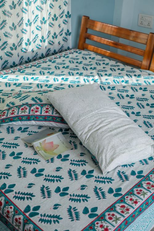 Sootisyahi 'Garden Party' Handblock Printed Cotton Bedsheet