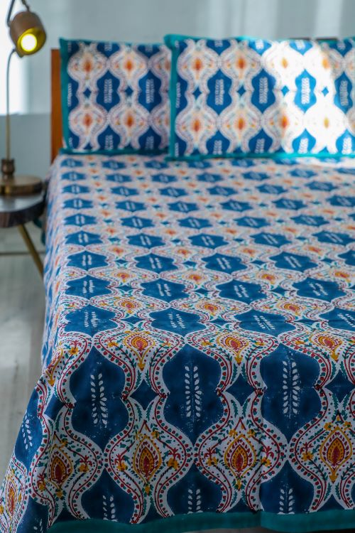 Sootisyahi 'Print Frenzy' Handblock Printed Cotton Bedsheet