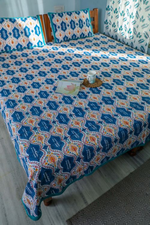 Sootisyahi 'Print Frenzy' Handblock Printed Cotton Bedsheet