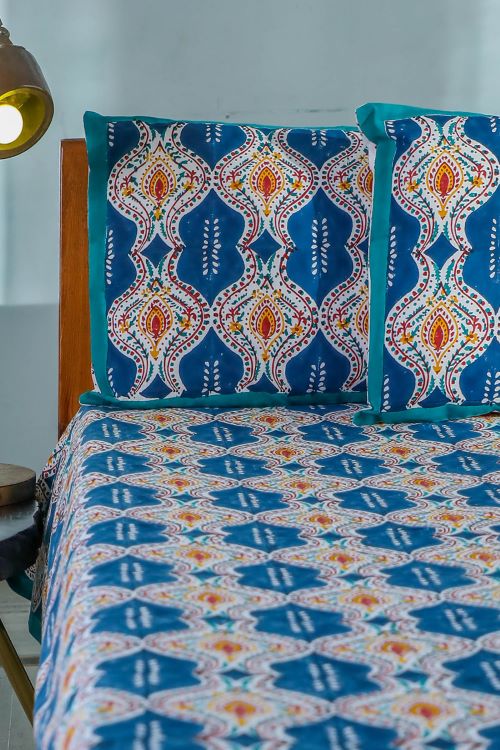 Sootisyahi 'Print Frenzy' Handblock Printed Cotton Bedsheet