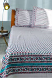 Sootisyahi 'Floral Dots' Handblock Printed Cotton Bedsheet