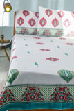 Sootisyahi 'Buds & Petals' Handblock Printed Cotton Bedsheet
