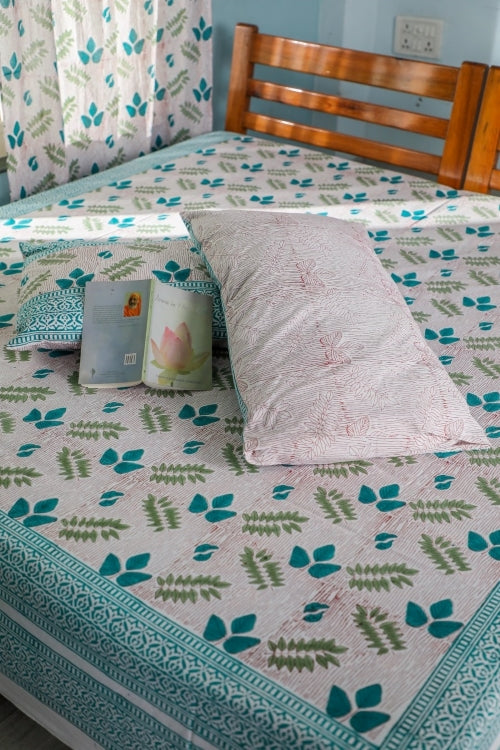 Sootisyahi 'Vibrant Essence' Handblock Printed Cotton Bedsheet