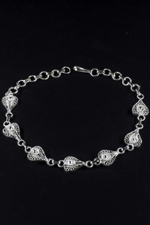 Silver Linings "Heart" Silver Filigree Handmade Bracelet