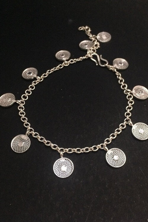 Handmade Sterling Silver Crescent Moon Charm Bangle by LuLu & Charles  Jewellery Handmade Jewellery UK