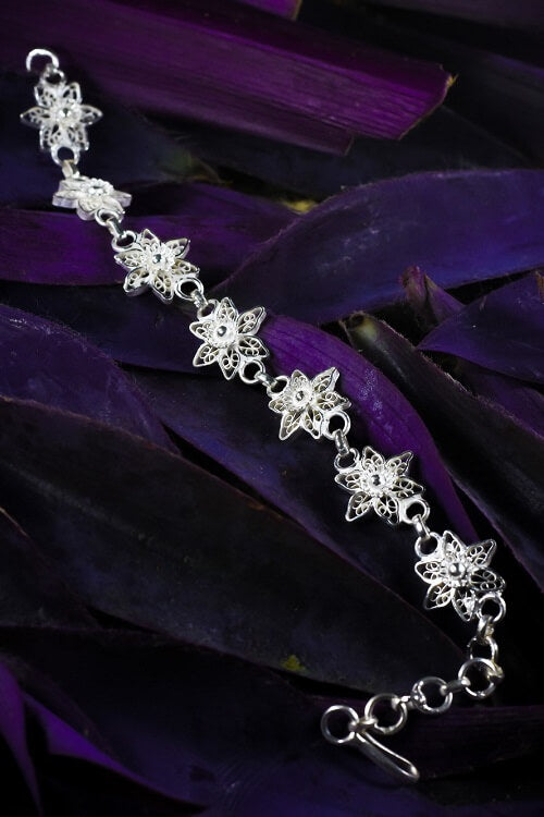 Silver Linings "Sitara" Silver Filigree Handmade Bracelet