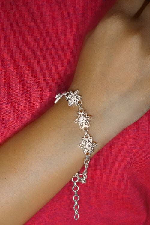 Silver Linings "Sitara" Silver Filigree Handmade Bracelet