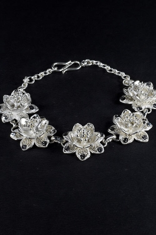 Silver Linings "Padma" Silver Filigree Handmade Bracelet