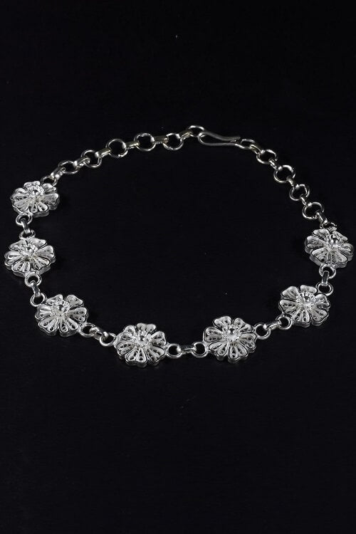 Silver Linings "Wild Flowers" Silver Filigree Handmade Bracelet