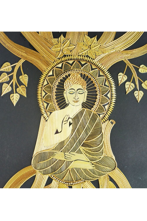 Handcrafted-Sikki-grass-Budhha-Painting-1