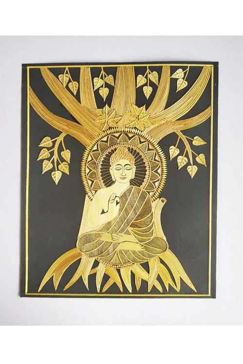 Handcrafted-Sikki-grass-Budhha-Painting-1