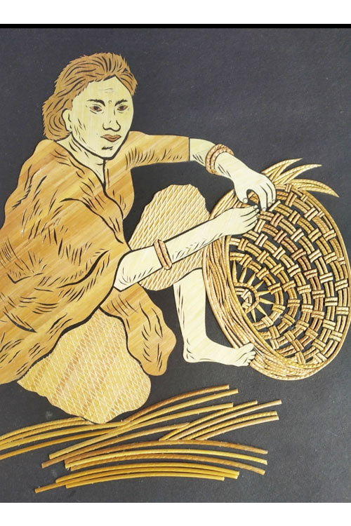 Handcrafted-Sikki-grass-Culture-Painting