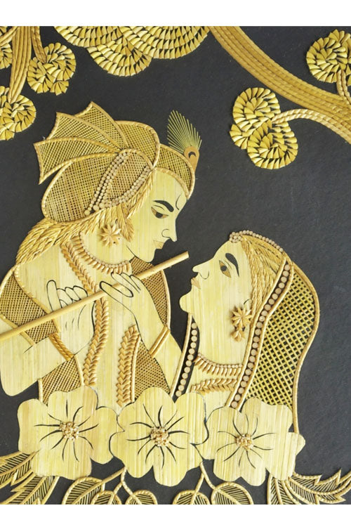Handcrafted-Sikki-grass-Radha-Krishna-Painting-1