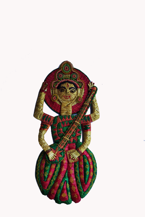 Handcrafted-Sikki-grass-Saraswati-Maa