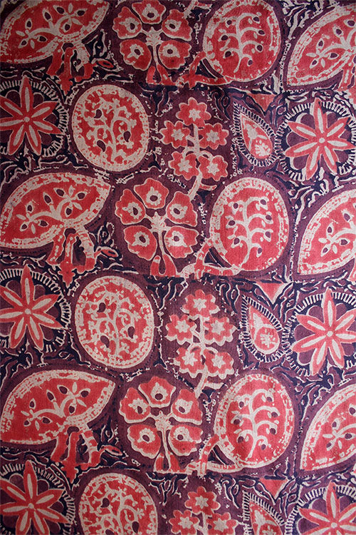 Creative Bee 'PRACHIN' Natural Dye Block Print Silk Fabric (0.5 Meter)