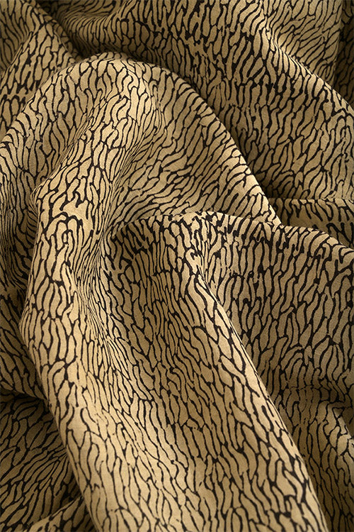 Creative Bee 'EARTH' Natural Dye Block Print Cotton x Silk Fabric (0.5 Meter)