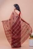 Classic Elegance. Bagru Block Printed Kota Silk Doria Saree - Red Ornate