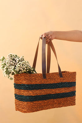 Handmade Sabai Grass Vegetable Bag (Orange)-1