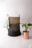 Handmade Sabai Grass Laundry Basket (Black)