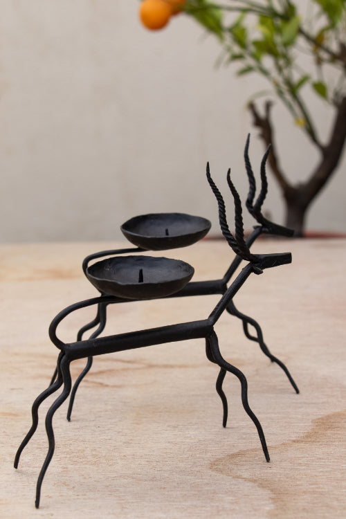 Bastar Tribal Art - Candle Holders - Deer (Set of 2)