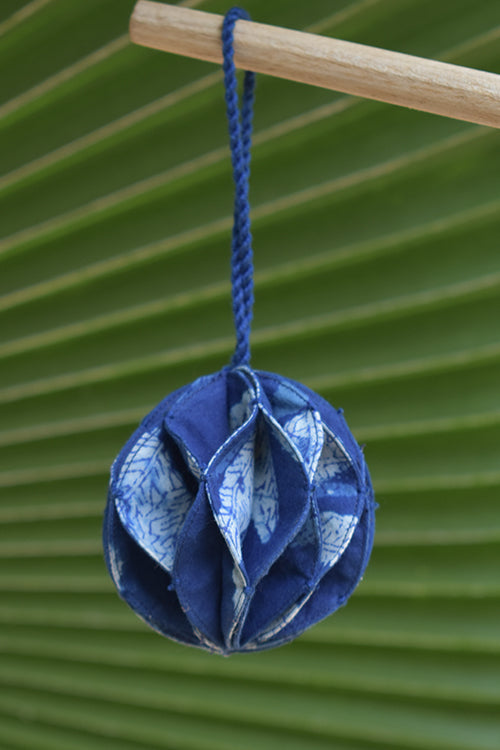 Okhai 'Lapis' Pure Cotton Hand Embroidered Christmas Ornament
