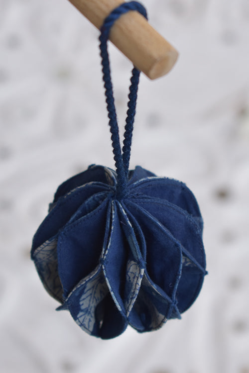 Okhai 'Lapis' Pure Cotton Hand Embroidered Christmas Ornament