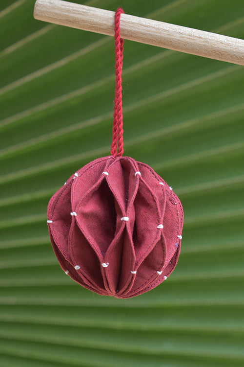 Okhai 'Gingerbread' Pure Cotton Hand Embroidered Christmas Ornament