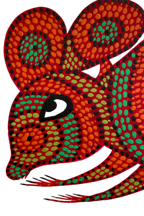 Froggmag' Folk Painting Bhil - Rabbit - Red