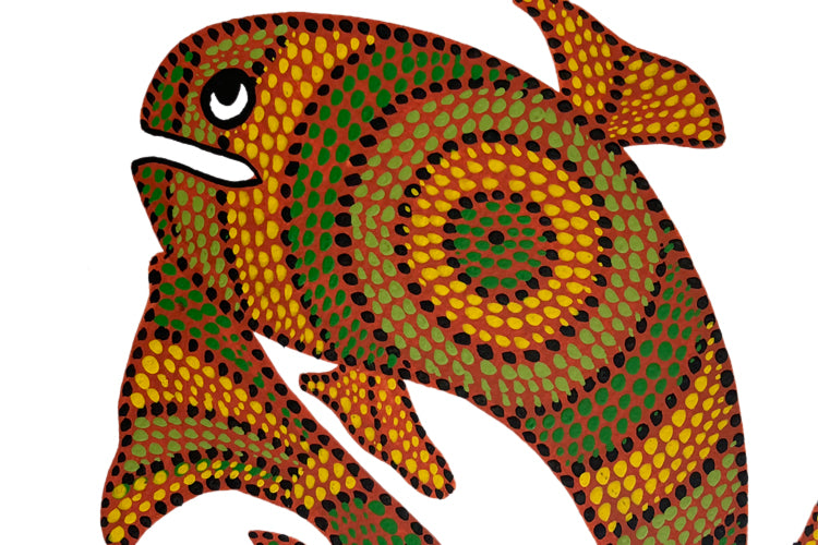Froggmag' Folk Painting Bhil - Two Fish
