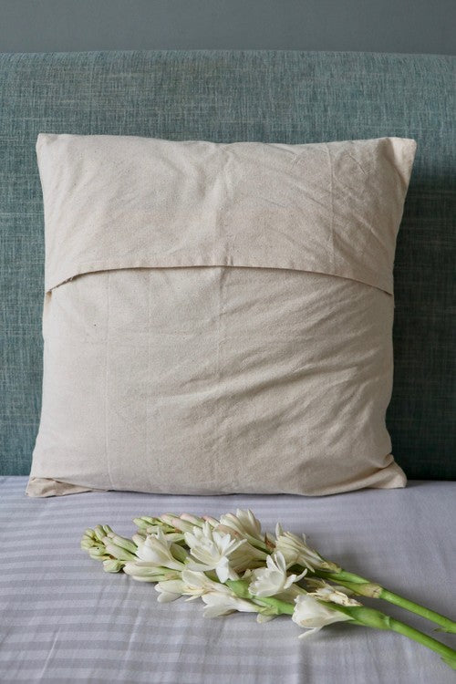 Okhai 'Chandaka' Applique Hand Embroidered Cotton Cushion Cover