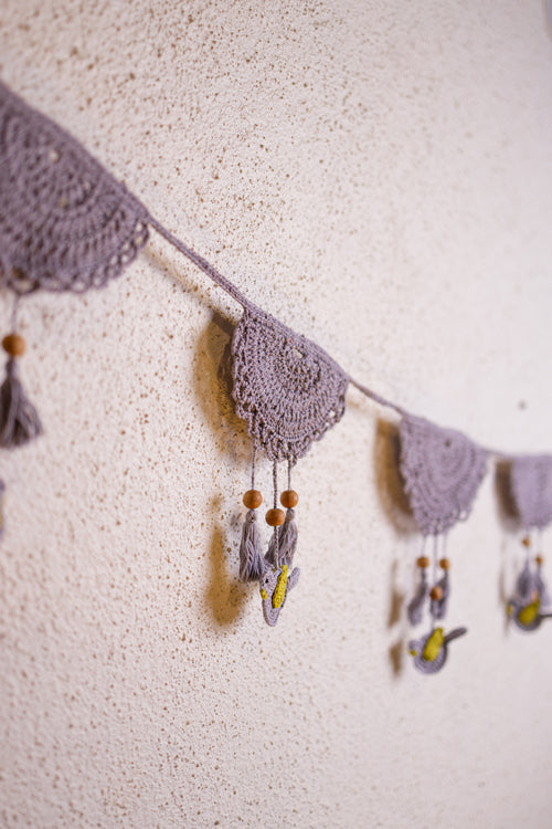 Samoolam Handmade Tassel Boho Bunting - Grey