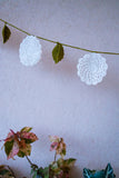 Samoolam Handmade Flower Boho Bunting - White
