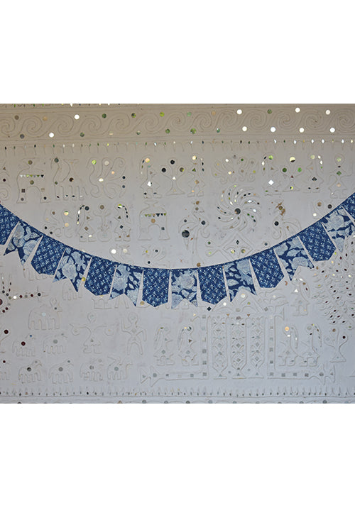 Okhai 'Snowman' Pure Cotton Hand Block Printed Christmas Bunting