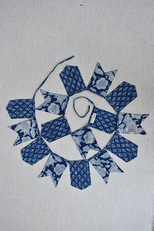 Okhai 'Snowman' Pure Cotton Hand Block Printed Christmas Bunting