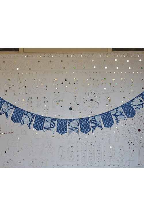 Okhai 'Snowman' Pure Cotton Hand Block Printed Christmas Bunting