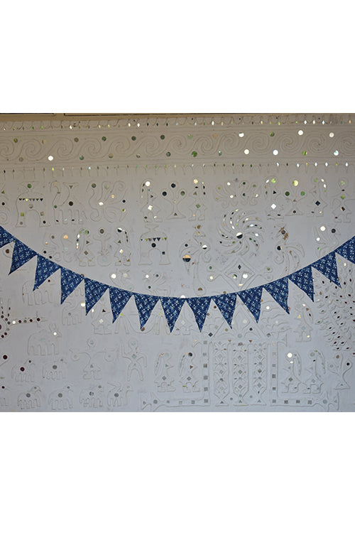 Okhai 'Snowball' Pure Cotton Hand Block Printed Christmas Bunting