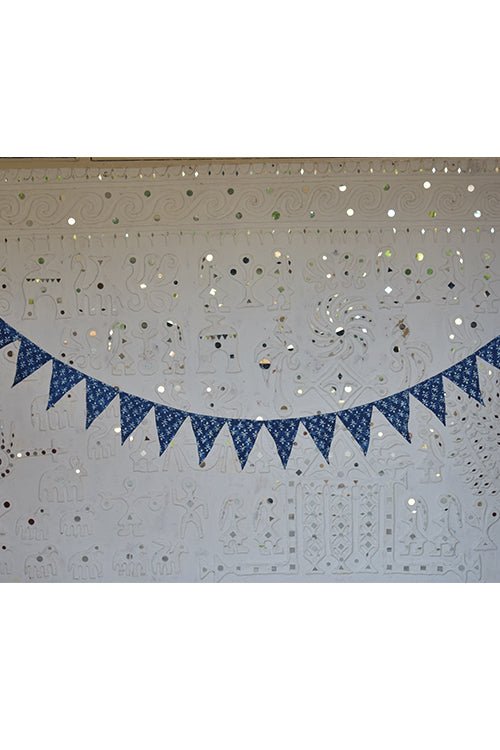 Okhai 'Snowball' Pure Cotton Hand Block Printed Christmas Bunting