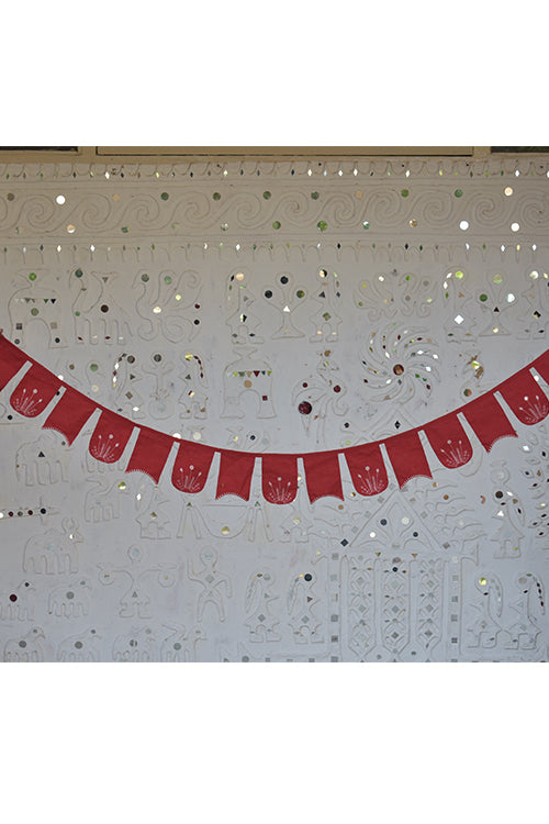 Okhai 'Rudolf' Pure Cotton Hand Embroidered Christmas Bunting