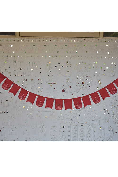 Okhai 'Rudolf' Pure Cotton Hand Embroidered Christmas Bunting