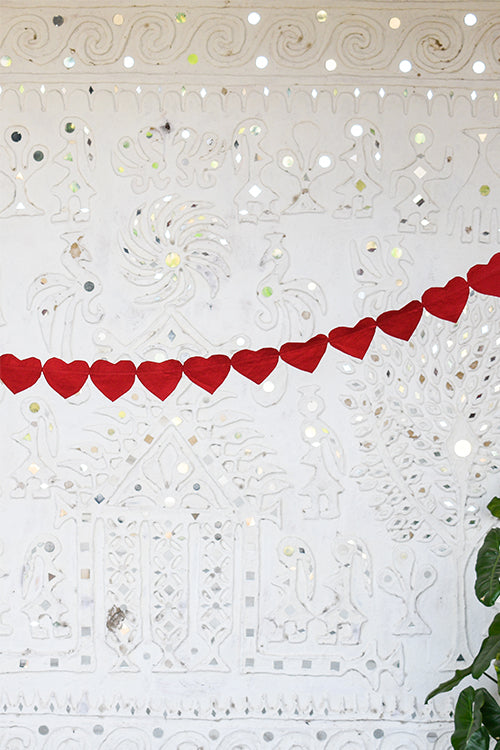 Okhai 'Dil' Heart-Shaped Pure Cotton Bunting