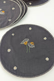 Okhai 'Musk Rose' Hand Embroidered Pure Cotton Coaster