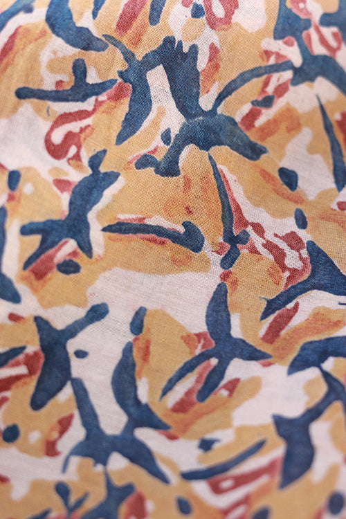 Creative Bee Natural Dyed Block Print Cotton x Silk Fabric (0.5 Meter)