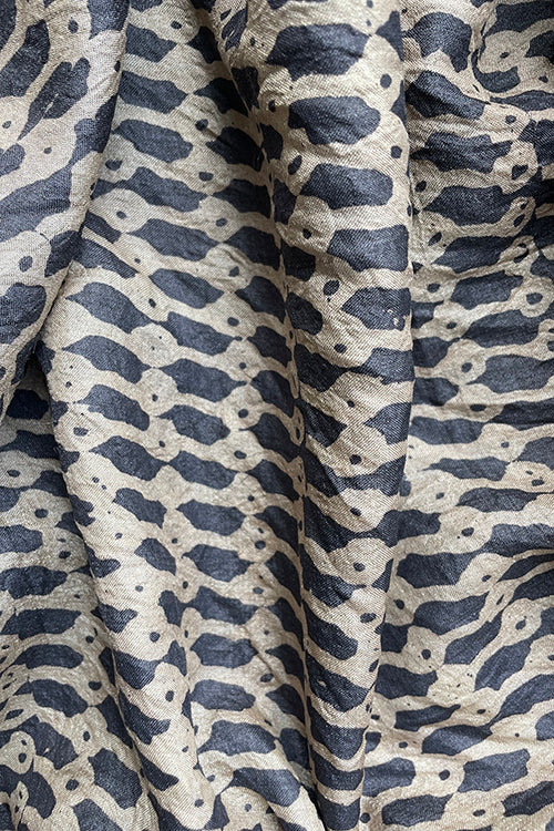 Creative Bee 'Gary' Natural Dyed Hand Block Printed Tussar Fabric