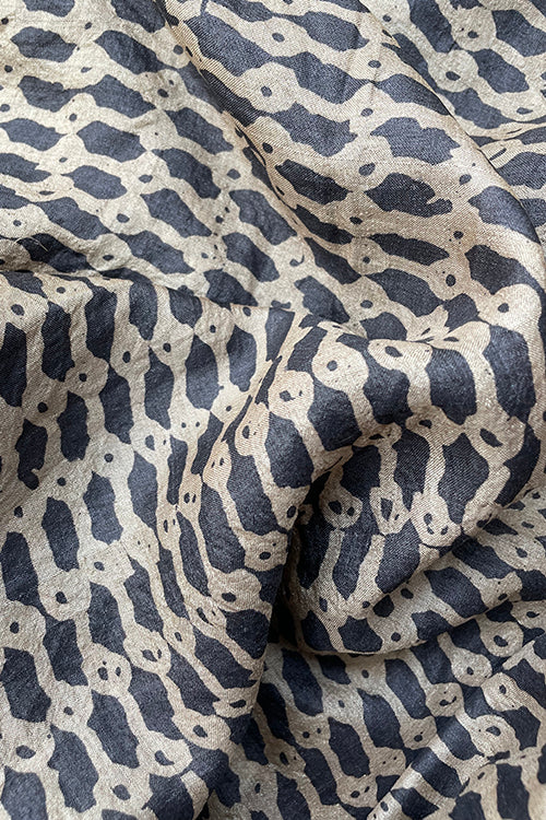 Creative Bee 'Gary' Natural Dyed Hand Block Printed Tussar Fabric