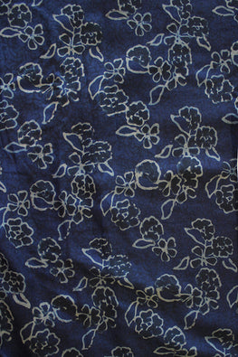 Grace' Natural Dyed Block Printed Tussar x Cotton Fabric Creative Bee