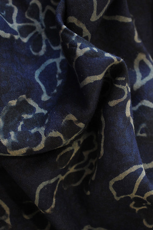 Grace' Natural Dyed Block Printed Tussar x Cotton Fabric Creative Bee