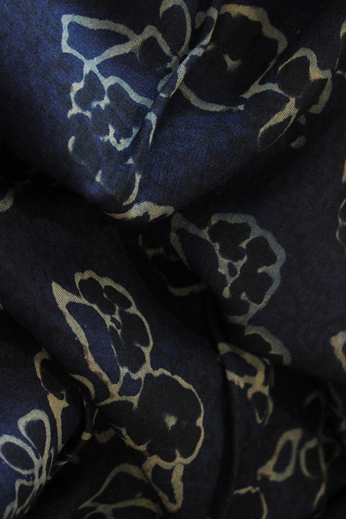 Grace' Natural Dyed Block Printed Tussar x Cotton Fabric Creative Bee